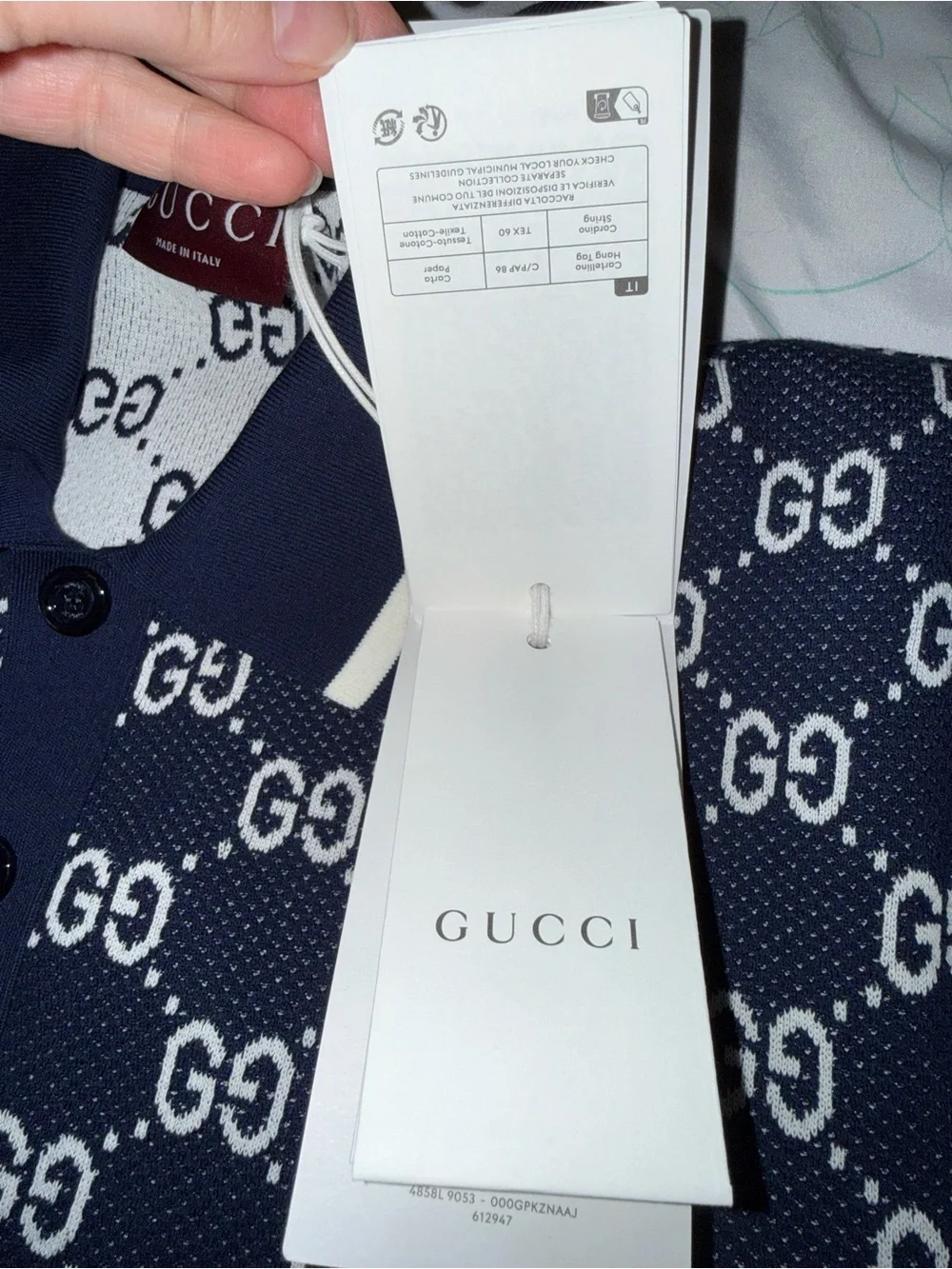 Gucci GG cotton knit jacquard polo shirt